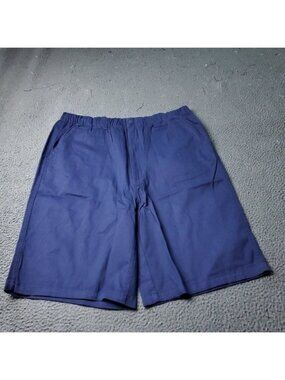 Boulder Creek Elastic Shorts Mens 36 38 XLT Big Tall Blue Chino Khaki LL Lands